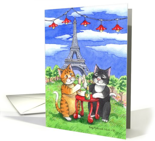 Cats In Paris Anniversary (Bud & Tony) card (785774)