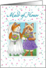 Cats Be My Maid of Honor (Cheeto & Michi) card