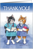 Cats Thank You Doctor/Nurse (Bud & Tony) card
