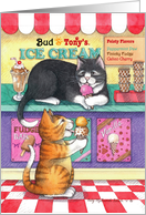 Cats Eating Ice Cream Birthday (Bud & Tony) card