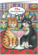 Cats Happy 75th Wedding Anniv. (Bud & Tony) card
