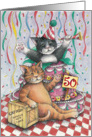 Cats 50th Birthday Invite (Bud & Tony) card