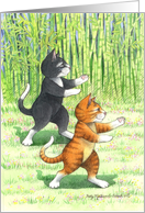 Cats Tai Chi Birthday (Bud & Tony) card