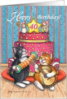 40th Birthday Cats (Bud & Tony) card