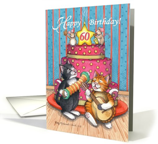 60th Birthday Cats (Bud & Tony) card (822303)