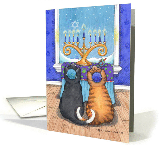 Hanukkah Menorah Cats (Bud & Tony) card (884985)