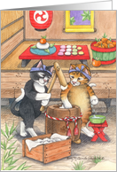Japanese American New Year’s Cats(Bud & Tony) card