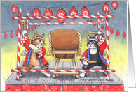 Taiko Drumming Stage Birthday Cats(Bud & Tony) card