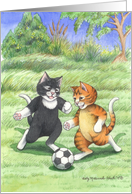 Soccer Cats Birthday (Bud & Tony) card