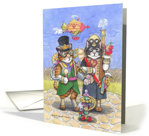 SteamPunk Birthday Cats(Bud & Tony) card (938891)