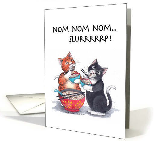 Udon Noodles Cats Birthday (Bud & Tony) card (943546)