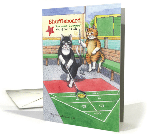 Shuffleboard Birthday Cats (Bud & Tony) card (944198)