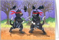 Ninja Cats, Happy Halloween (Bud & Tony) card