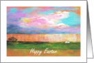 Friend, Happy Easter, April Showers, Abstract Art Landscape card