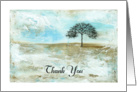 Thank You, Abstract Landscape Art, Skinny Tree Silhouette, Snow Storm card