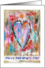 Happy Valentine’s Day, General, Abstract Art Heart Painting, Grunge card