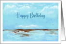 Happy Birthday General Seascape Birds Water Waves Ocean Art Painting card