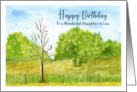 Happy Birthday Daughter in Law Bird Branches Trees Landscape Painting card