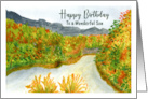 Happy Birthday Son Mountain Trees Autumn Fall Art Landscape Painting card