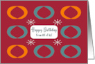 Happy Birthday Retro From Group Geometric Shapes Ovals Mid Century card