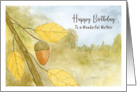 Happy Birthday Mother Acorn Leaves Autumn Sky Nature Landscape Art card