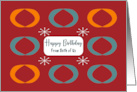 Happy Birthday From Couple Retro Geometric Shapes Ovals Mid Century card