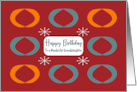Happy Birthday Granddaughter Retro Geometric Shapes Ovals Mid Century card
