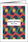 Happy Birthday Son Retro Vintage Geometric Shapes Diamond Pattern card