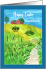 Happy Easter From Both Houses Landscape Creek Wildflowers Illustration card