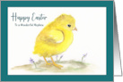 Happy Easter Nephew Yellow Chick Bird Baby Chicken Fowl Watercolor card