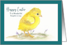 Happy Easter Daughter in Law Yellow Chick Bird Baby Chicken Watercolor card