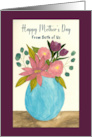 Happy Mother’s Day From Couple Pink Flowers Floral Bouquet Watercolor card