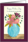 Happy Mother’s Day Grandmother Flowers Floral Bouquet Vase Watercolor card