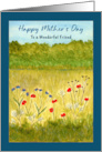 Happy Mother’s Day Friend Wildflowers Meadow Trees Landscape Art card