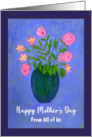 Happy Mother’s Day From Group Pink Flowers Floral Botanical Painting card