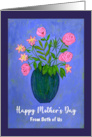 Happy Mother’s Day From Couple Pink Flowers Floral Botanical Painting card