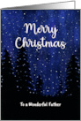Merry Christmas Father Winter Starry Night Trees Landscape Painting card
