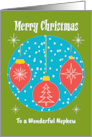 Merry Christmas Nephew Retro Hanging Ornaments Snow Decorations card
