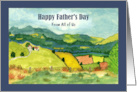 Happy Father’s Day From Group Farm Fields Farmland Mountains Art card
