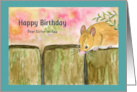 Happy Birthday Sister in Law Mouse Floral Garden Fence Botanical Art card