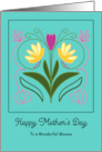Happy Mother’s Day For Her Floral Botanical Flowers Tulips Art Nouveau card