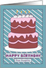 Happy Birthday Daughter Birthday Cake Candles Pink Chocolate Stripes card
