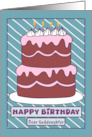 Happy Birthday Goddaughter Birthday Cake Candles Pink Chocolate Stripe card