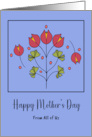 Happy Mother’s Day From Group Red Flowers Floral Botanical Folk Art card