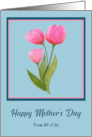 Happy Mother’s Day From Group Tulips Floral Flowers Botanical Painting card