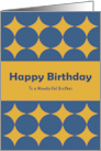 Happy Birthday Brother Diamonds Geometric Shapes Gold Blue Pattern card