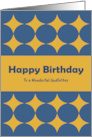 Happy Birthday Godfather Diamonds Geometric Shapes Gold Retro Pattern card