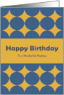 Happy Birthday Nephew Diamonds Geometric Shapes Gold Retro Pattern card