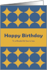 Happy Birthday Son in Law Diamonds Geometric Shapes Gold Retro Pattern card