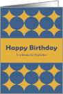 Happy Birthday Stepfather Diamonds Geometric Shapes Gold Retro Pattern card